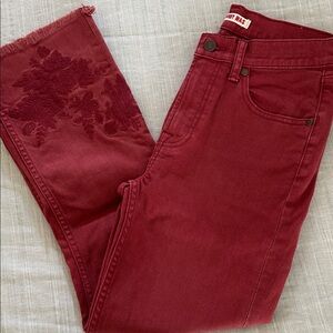 Johnny Was embroidered baby boot crop jeans
